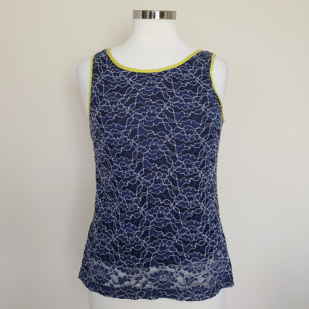 Banana Republic Tank Top Shell Cami Navy Lace 10P